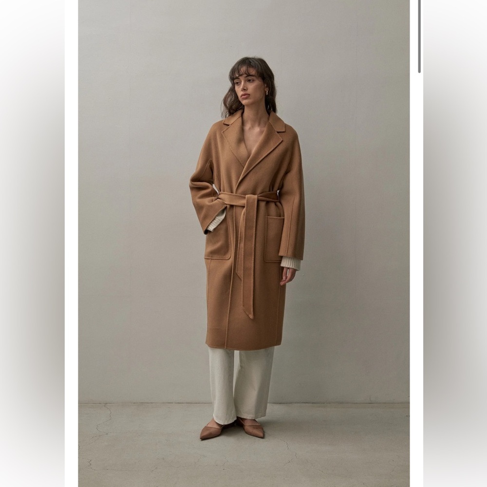 The curated classic coat in camel in  xxs